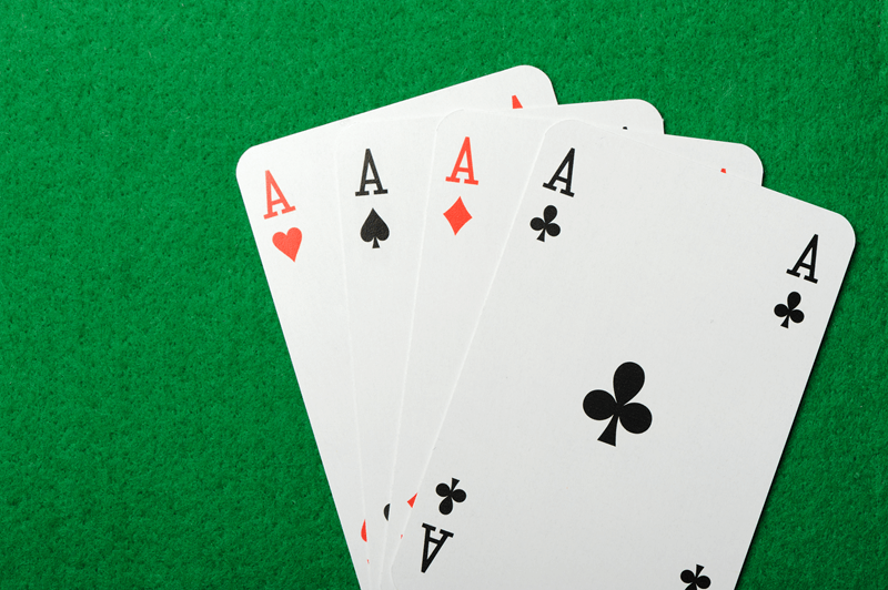 four aces playing cards